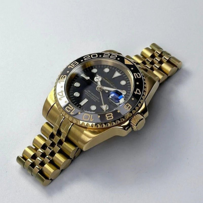 WATCH MOD GMTEIKO | GOLD AND BLACK | JUBILEE STRAP